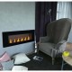 Biocamino 110x40X15 cm Nero  con vetro mod FD96