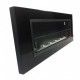 Biocamino 110x40X15 cm Nero  con vetro mod FD96