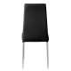 4 Sedie sala da pranzo salotto in ecopelle imbottita stile design moderno Nero