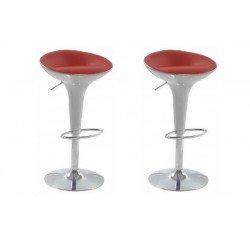 sgabello BUDAPEST (XH 101-3), coppia di sgabelli design, bianco rosso