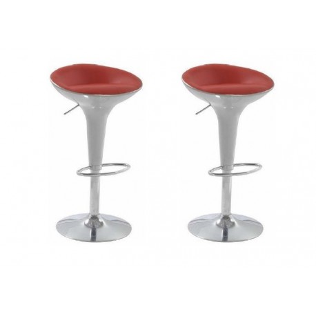 sgabello BUDAPEST (XH 101-3), coppia di sgabelli design, bianco rosso