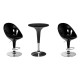 SET TAVOLO BAR TAVOLINO XH-109 DALLAS + 2 SGABELLI MONACO XH-108) , NERO, OFFERTA SPECIALE 