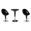 SET TAVOLO BAR TAVOLINO XH-109 DALLAS + 2 SGABELLI MONACO XH-108) , NERO, OFFERTA SPECIALE