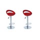 sgabello GINEVRA (XH123 P-2), coppia di sgabelli design, stool. rosso