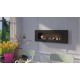 Biocamino mod. Venezia Nero 150x60x18 cm con 3 bruciatori regolabili con vetro 150