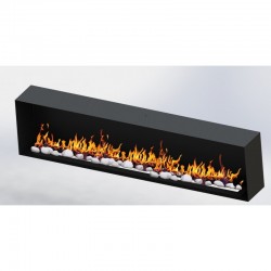 Biocamino camino al bioetanolo FILOMURO MEGA 180 cm - 18kw - da incasso fiamma unica con vetro